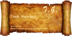 Taub Györgyi névjegykártya